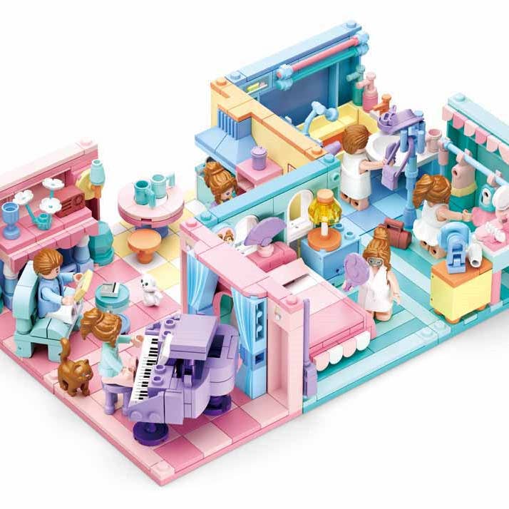 Texas Toy Distribution - Wholesale Building Set - Kids - Mini-Handicraft Home Display Box, 6 Kits A-F, x1 each1