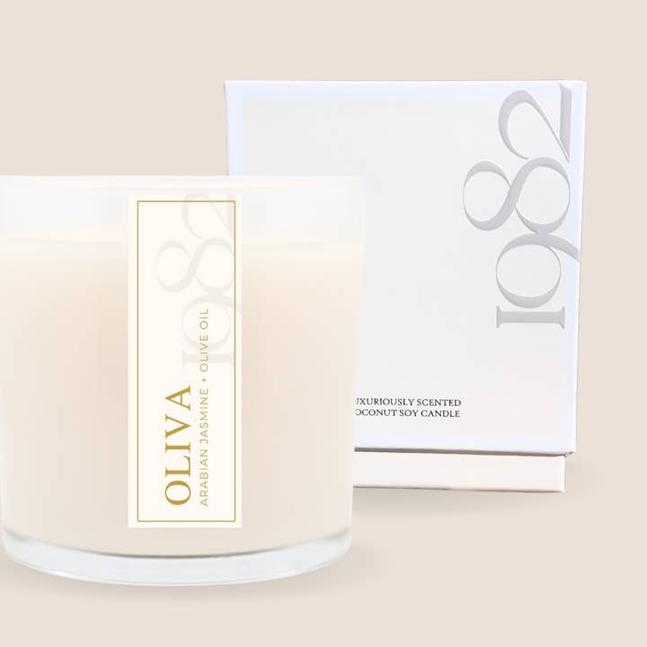 Oliva (14 oz Double Wick) Candle for wholesale by 1982 Candle Co.
