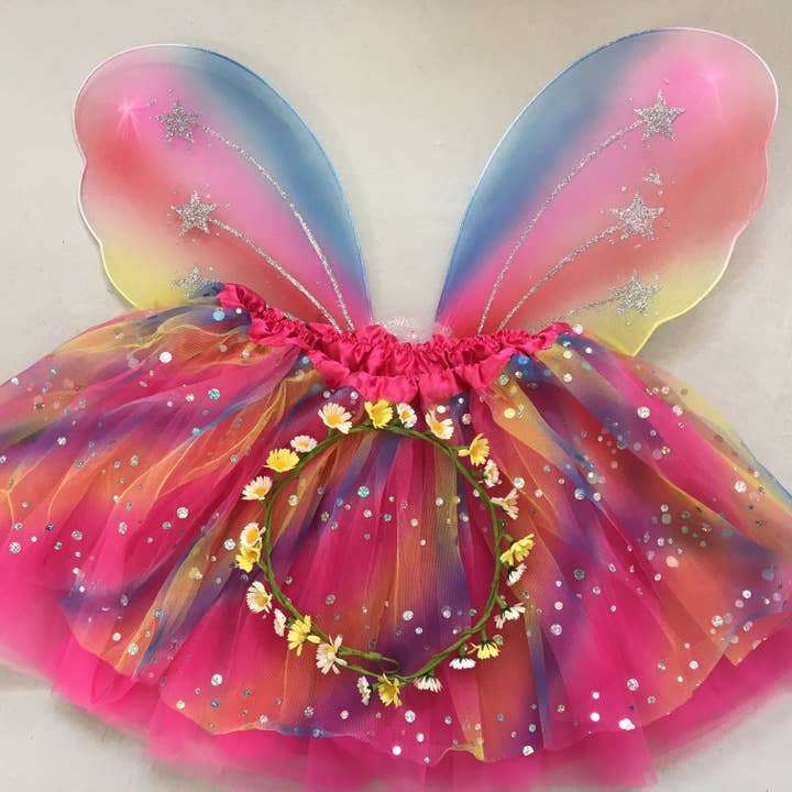 Conjunto de Fadas Rainbow Sparkle Flower por atacado de Spotted Cow Creations