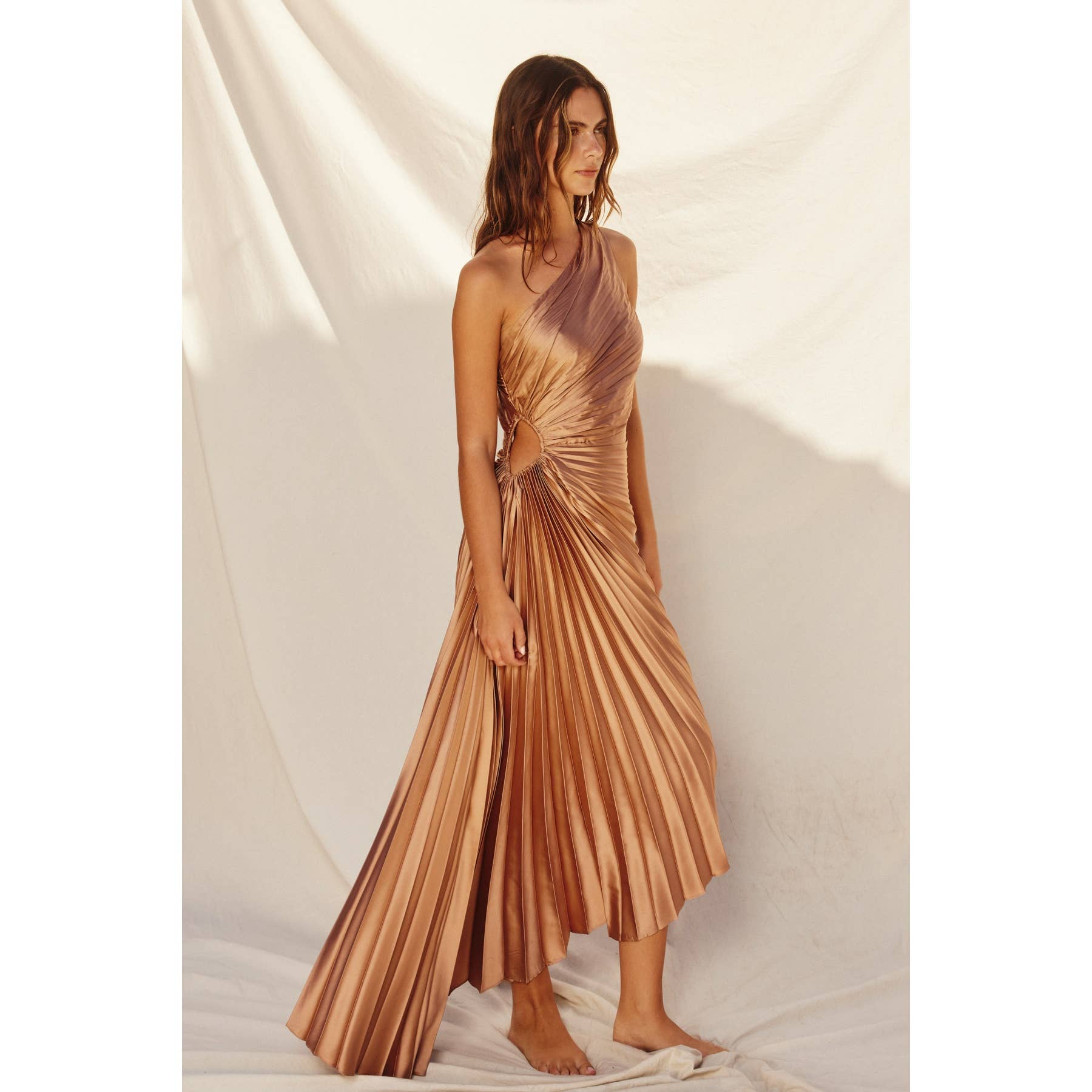 Dress Forum - Wholesale Dress - Women's - Olympia Asymmetrical Pleated Maxi Dress64