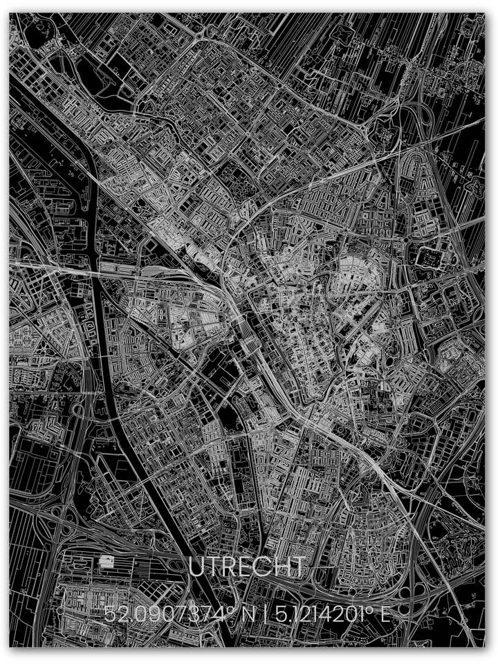 Metal stadsplattegrond Utrecht voor wholesale door Brandthout.