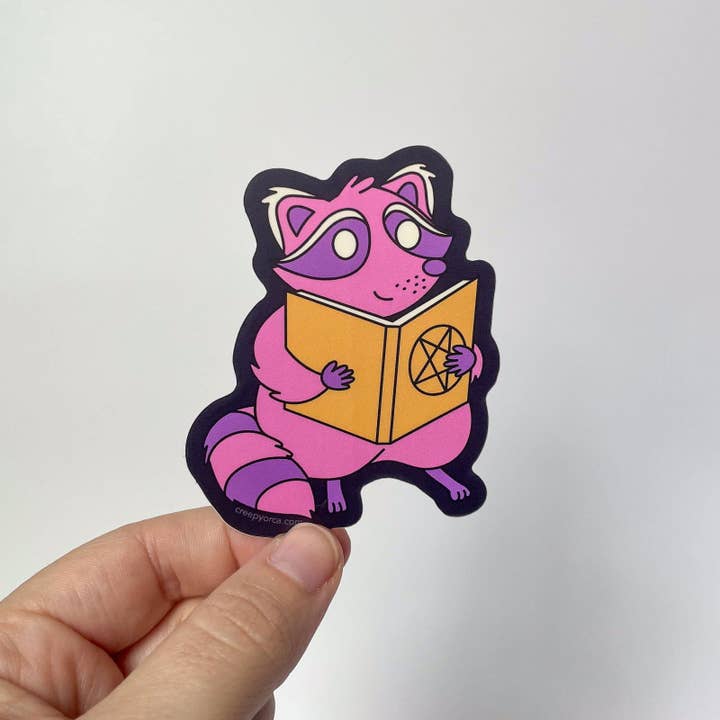 Creepy Orca Supply Company - Wholesale Sticker - The Raccoon Arcanist Occult Critter Sticker1
