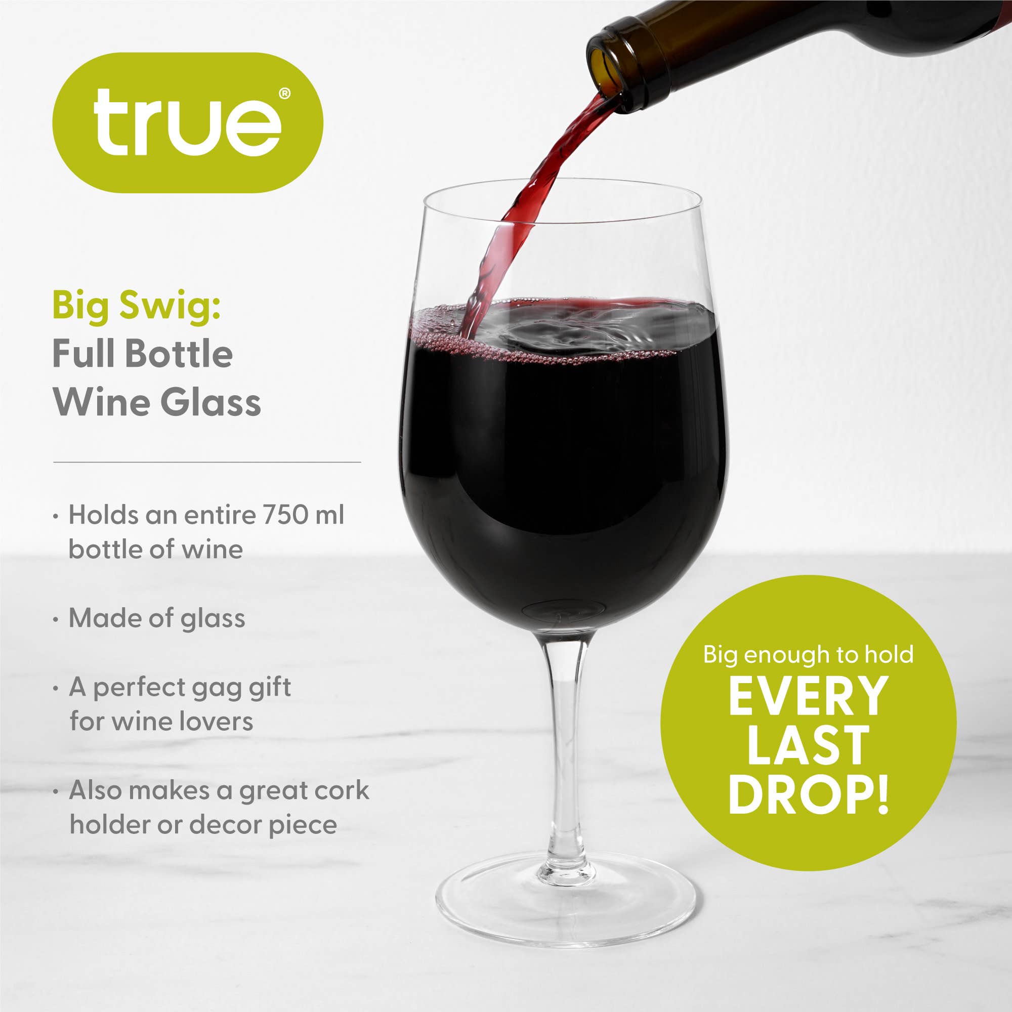 Clear Big Swig 750 ml Whole Bottle Wine Glass for wholesale on Faire4