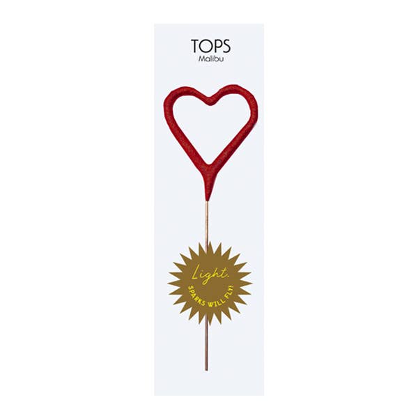 TOPS Malibu – wholesale Sparkler – Mini 4" Red Heart Sparkler Wand Card - Celebrate