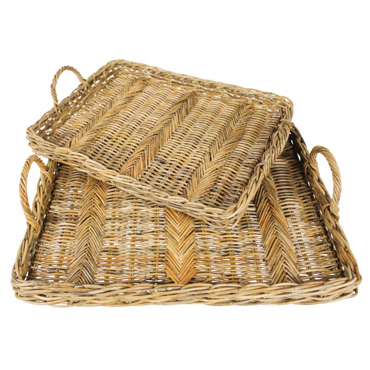 HomArt - Wholesale Serving Tray - Valero Rectangle Trays, Herringbone Weave - Set/31