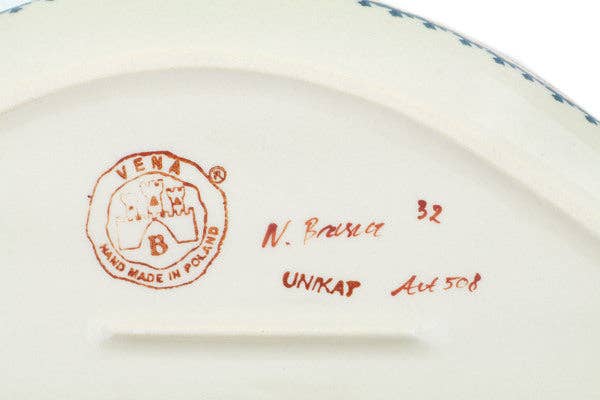 Polmedia Polish Pottery - Wholesale Platter - Platter 14" Sunset Meadow Theme UNIKAT3