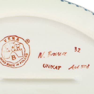 Polmedia Polish Pottery - Wholesale Platter - Platter 14" Sunset Meadow Theme UNIKAT3