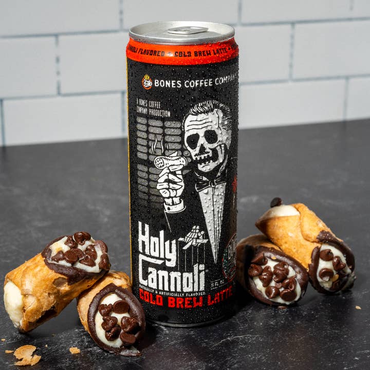 Bones Coffee Company - Wholesale Iced Coffee/Cold Brew - Holy Cannoli Cold Brew Latte | 12-Pack | Iced Canned Coffee