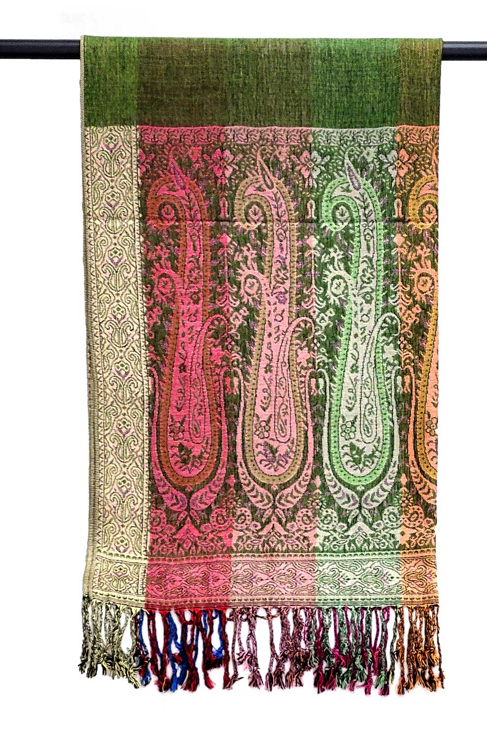 SERENITA - Wholesale Scarf - Women's - 6 Pack Pashmina Paisley Section Rainbow Shawl Wraps Assorted11