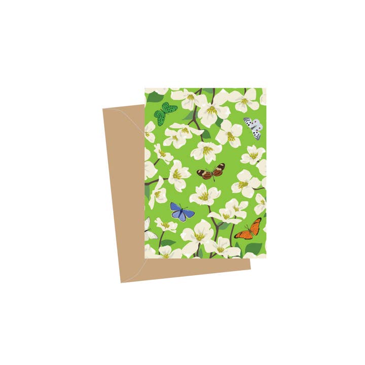 Mini Dogwood Blank, Folded Enclosure Cards for wholesale by Apartment 2 Cards