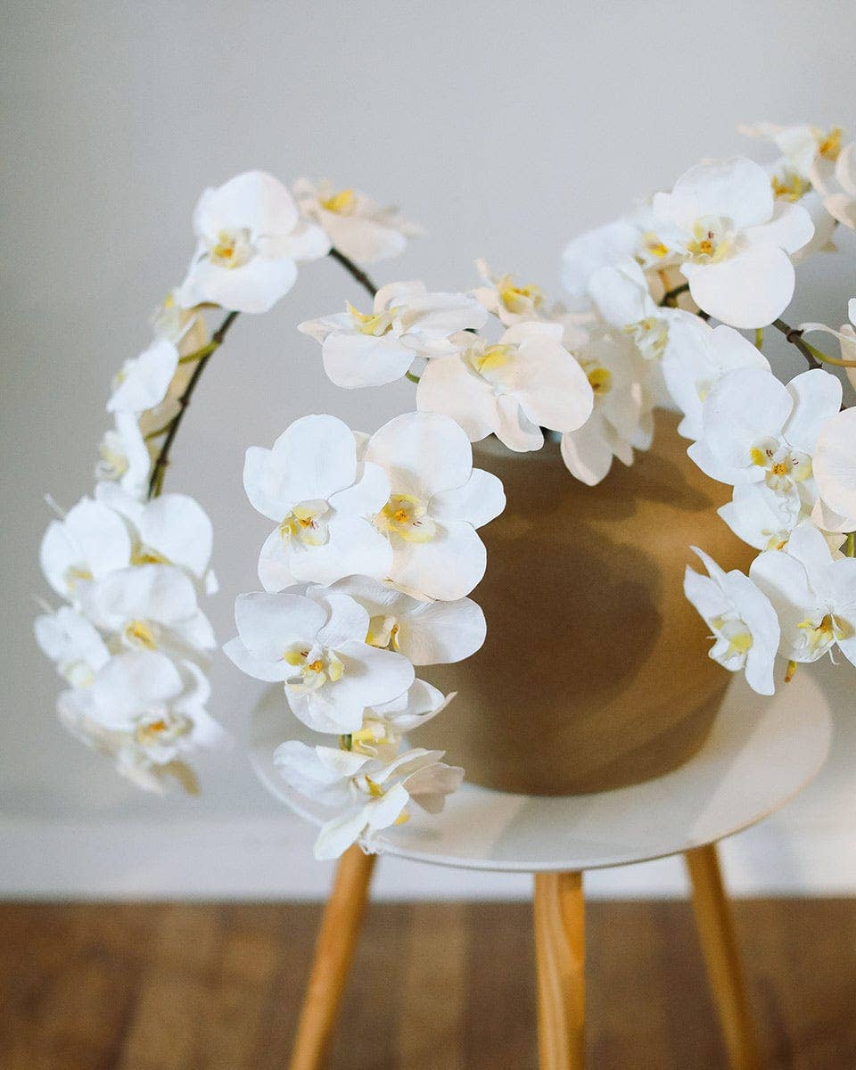 Prestige Botanicals – wholesale Konstgjorda blommor – Stor vit phalaenopsisorkidé, 86 cm1