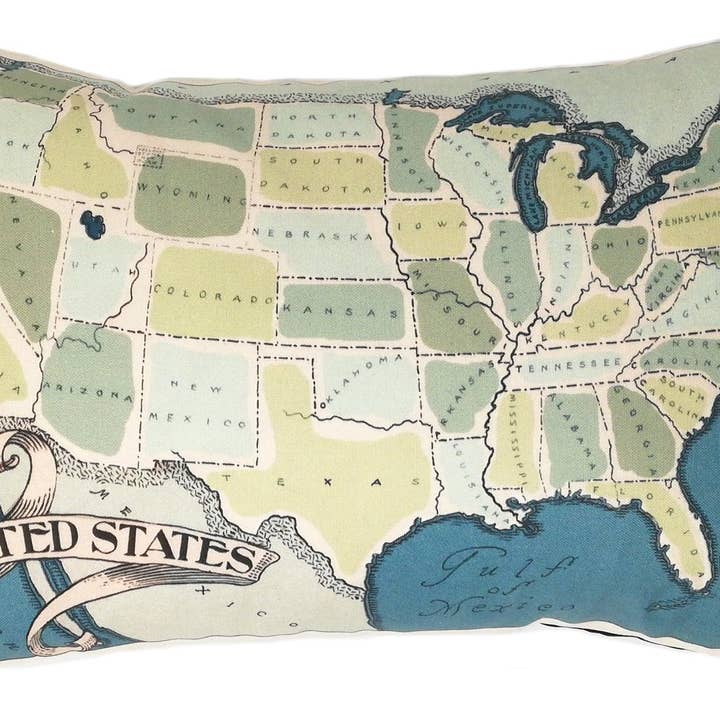 Oreiller carte vintage USA pour la vente par Vintage Map Co.