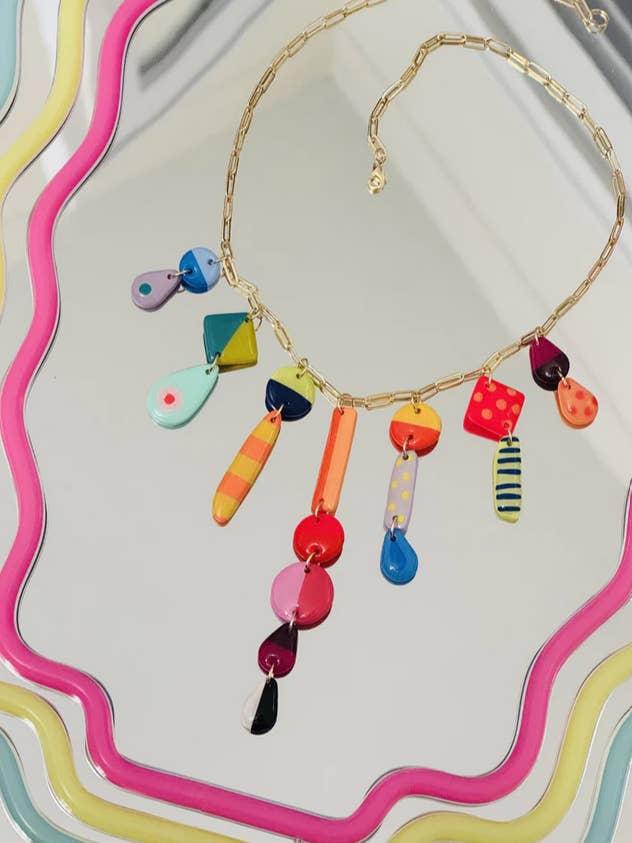 Colorful Drop Necklace for wholesale by Delaney and Blu