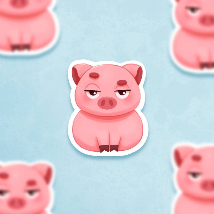 Adesivo Grumpy Pig per la vendita all'ingrosso da parte di Flaxig