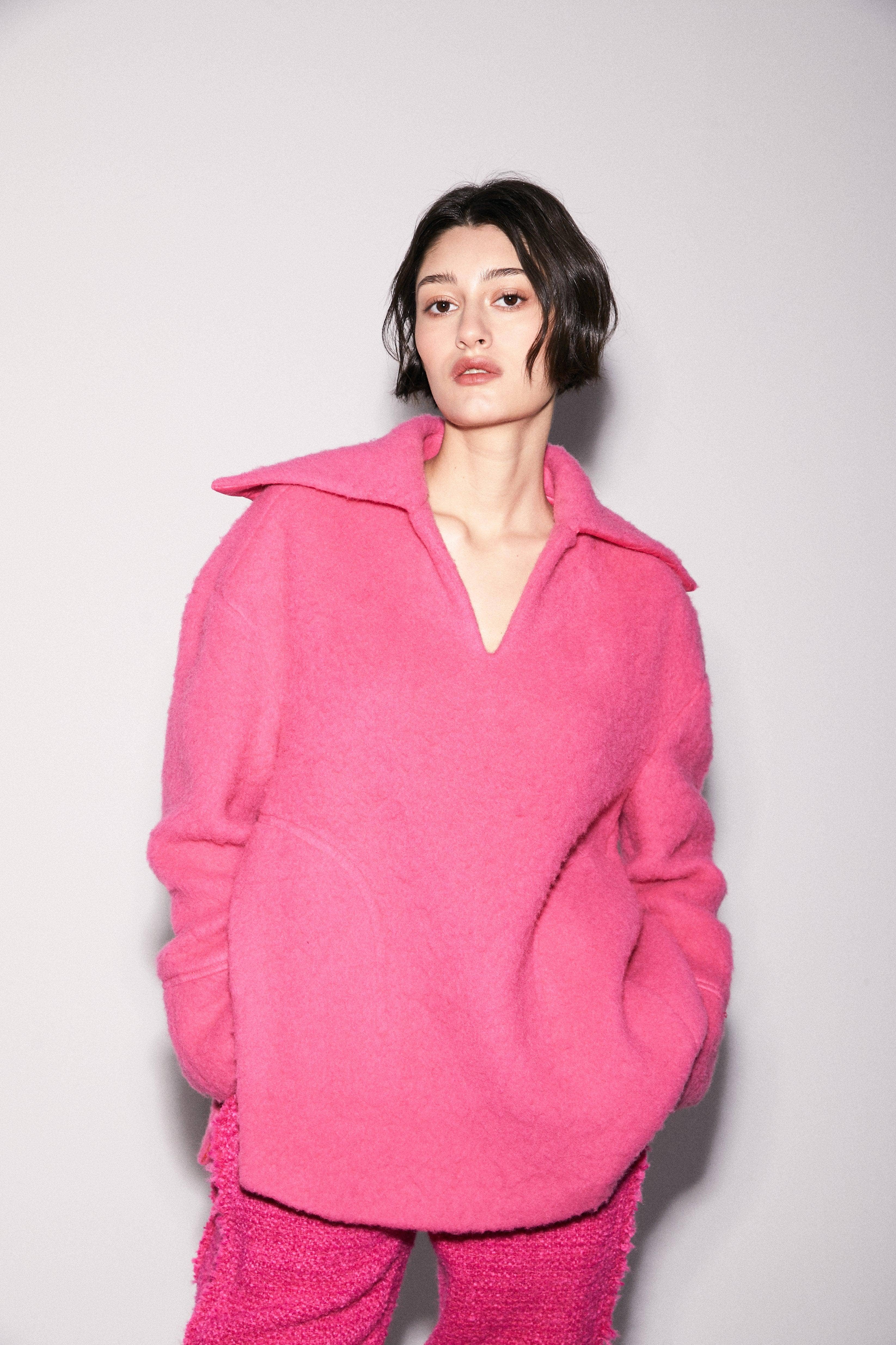 SUNDAY LIFE - Wholesale Knit Sweater - Women's - PALOMA PINK WOOL SWEATER KEEP COMFORTABLY WARM2