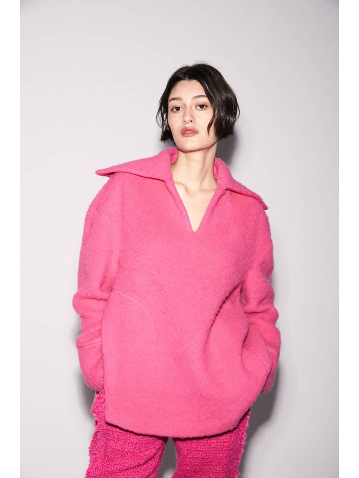 SUNDAY LIFE - Wholesale Knit Sweater - Women's - PALOMA PINK WOOL SWEATER KEEP COMFORTABLY WARM2