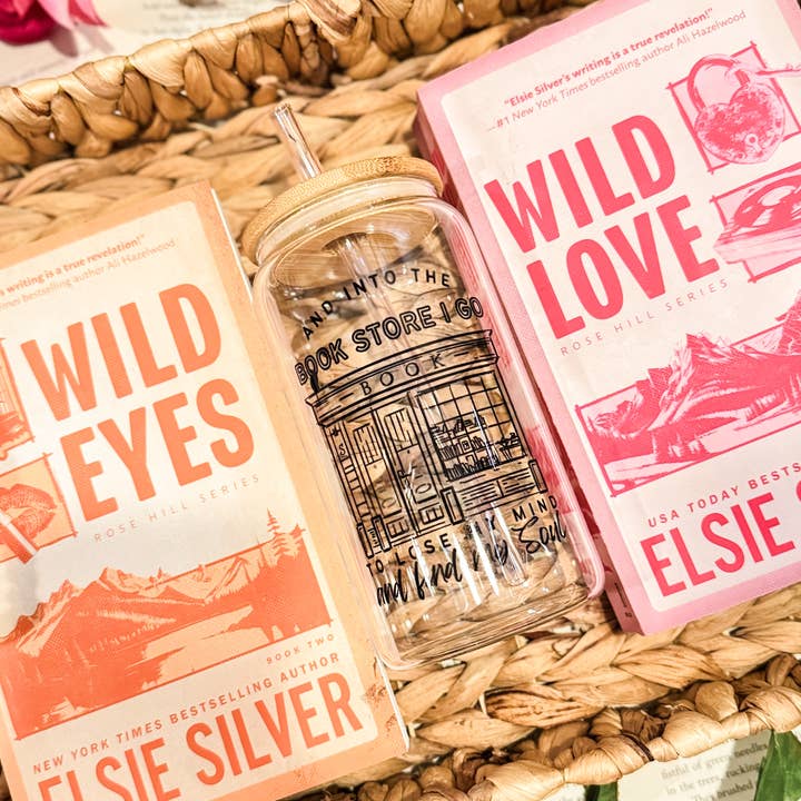 The Swoon Room - Wholesale Drinking Glass/Cup - Into the Bookstore I Go To Lose My Mind 16oz Clear Glass Cup2