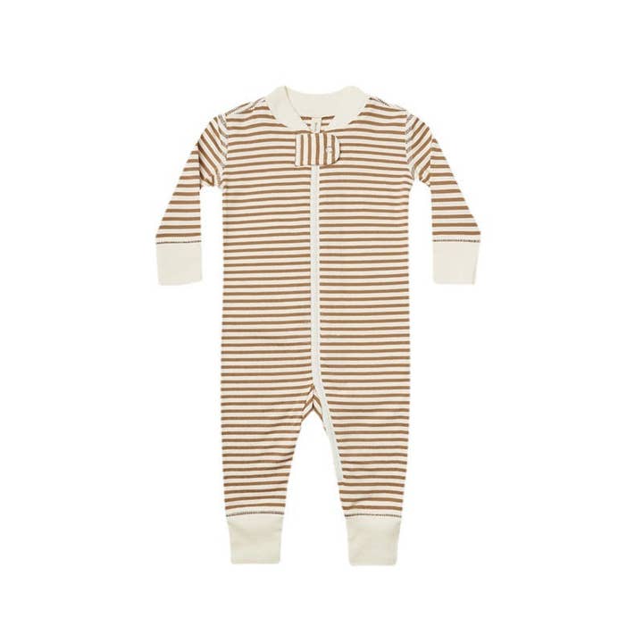 MyKids-USA® - Wholesale Rompertje - Baby - Gestreepte en maanvormige grafische ritssluiting voor baby's met lange mouwen aan de voorkant3