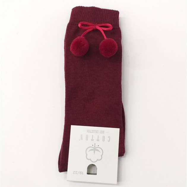 Cotton Socks - Wholesale Socks - Kids & Baby - HIGH SOCK WITH POM POM0