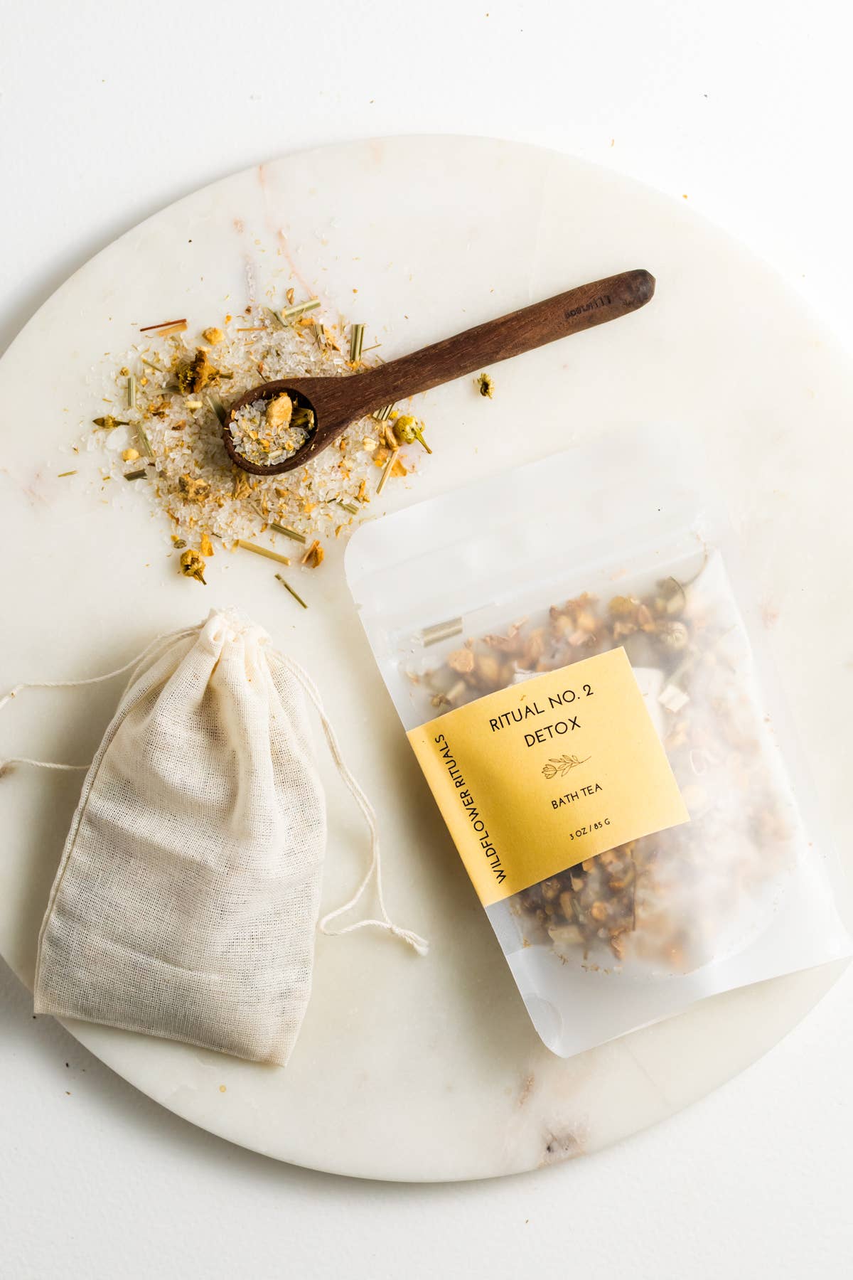 Wildflower Rituals - Wholesale Bath Soak/Milk - Ritual No. 2 Detox Botanical Bath Tea - Lemongrass Ginger
