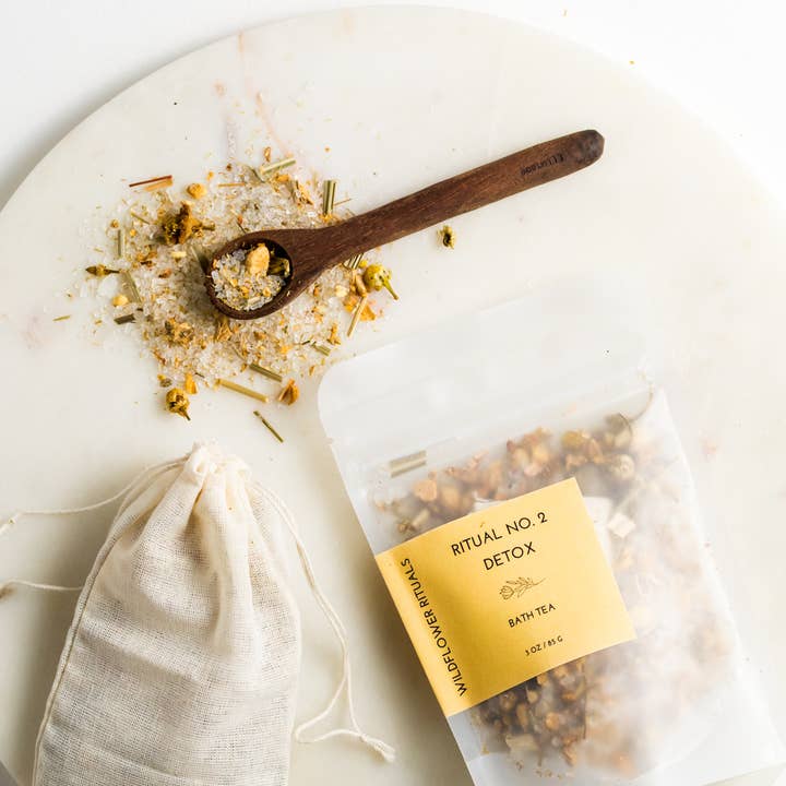 Wildflower Rituals - Wholesale Bath Soak/Milk - Ritual No. 2 Detox Botanical Bath Tea - Lemongrass Ginger0