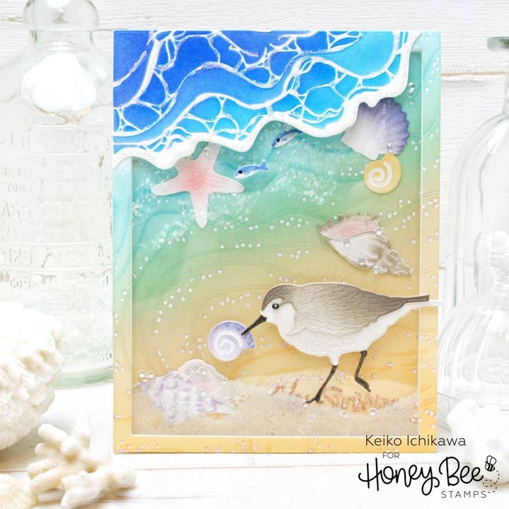 Plaque de couverture Beach Break A2 - Honey Cuts - Matrices autonomes pour la vente par Honey Bee Stamps