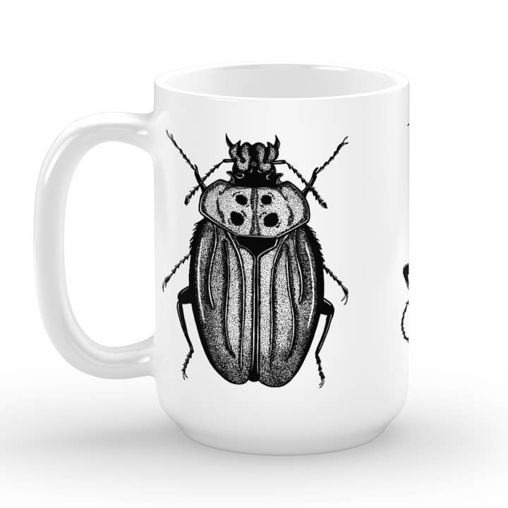 Mug 15 oz «Beetles» pour la vente par PinkPolish Design