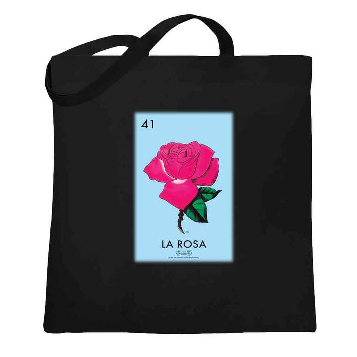 La Rosa Rose Loteria Card Mexican Bingo Tote Bag for wholesale by Pop Threads