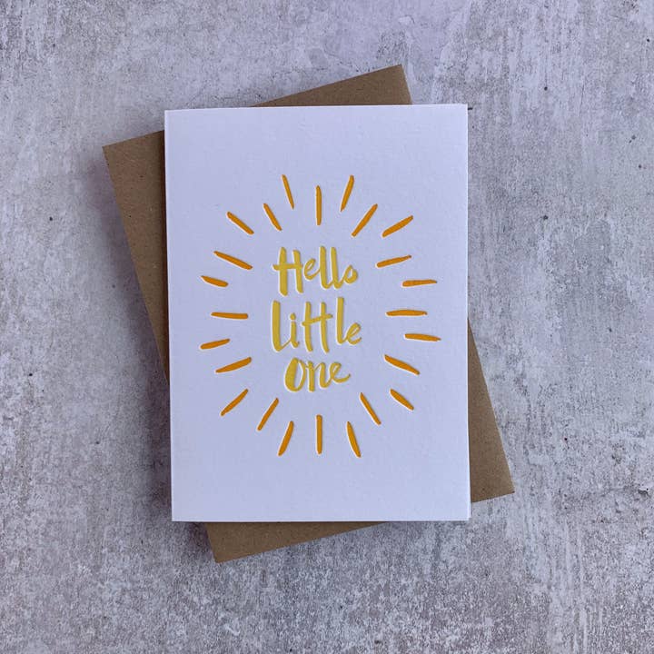 Little Paper Soul - Wholesale Baby Card - Hello Little One, C6 Greeting Card2