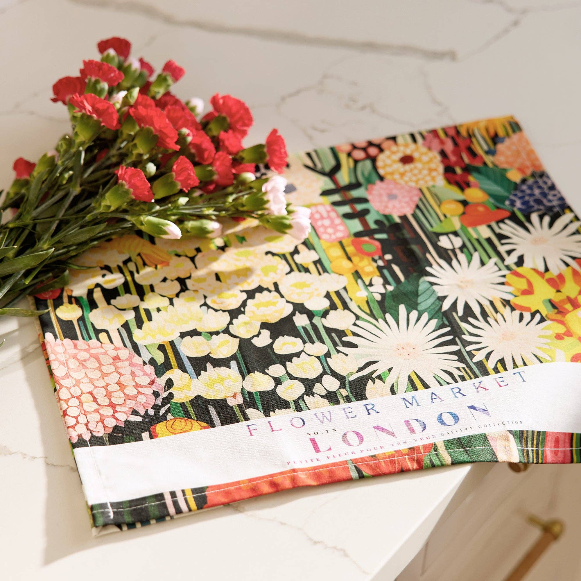 WerkShoppe - Wholesale Tea Towel - Flower Market Cotton Tea Towel1