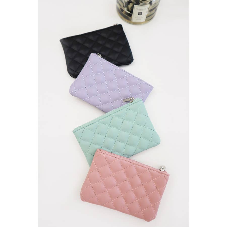 MIX COLOR Rhombus Pattern Zipper Coin Purse for wholesale on Faire2