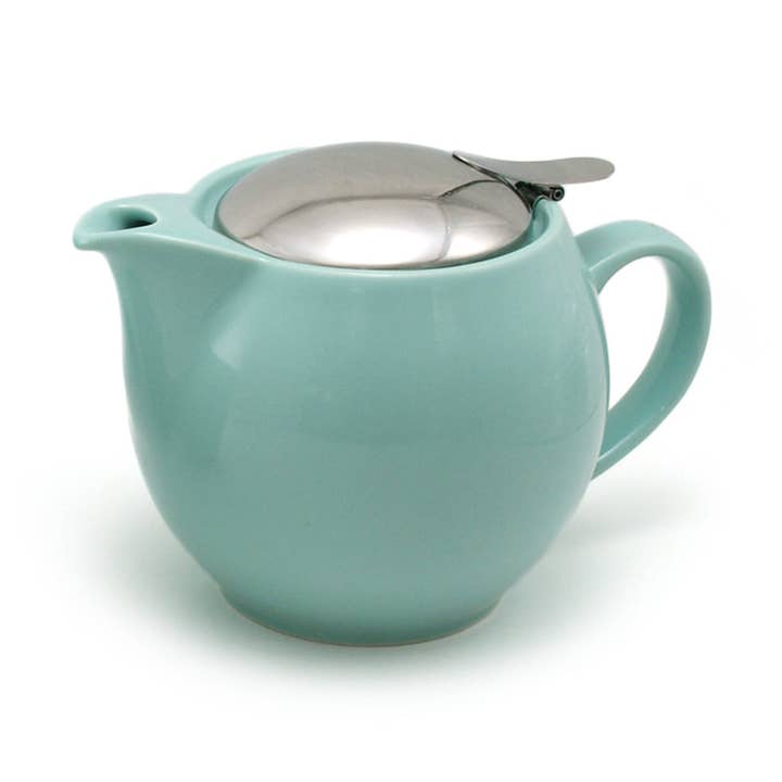 BEE HOUSE Round Ceramic Teapot 15oz - Aqua Mist for wholesale by ZERO JAPAN USA