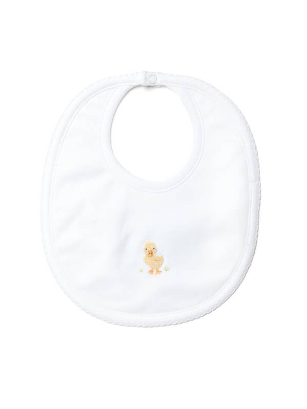 Yellow Duck Pima Bib | White for wholesale by Milly Marie Pima