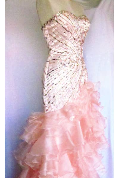 Chicas - Vente Robe de soirée – femme - Robe de bal longue en organza à décolleté cœur avec jupe asymétrique C851513