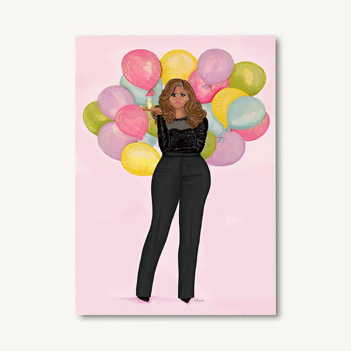 Verjaardag ballonnen wenskaart voor wholesale door Beyoutifully Brown®