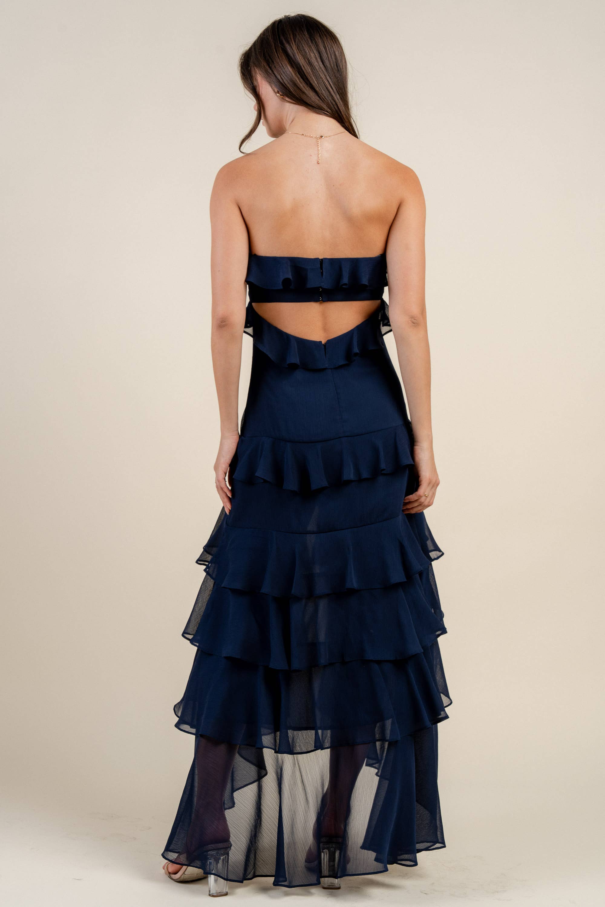 BEIVY & COLLABO – wholesale Klänning - Dam – BD12806K / YORYU CHIFFONG VOLANGLAGER MAXIKLÄNNING9