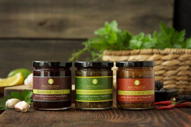 River Wave Foods - Vente Sauces - Coffret cadeau contenant les 3 sauces0
