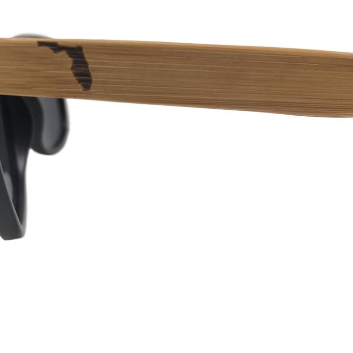 State of Florida Classic Black Bamboo Sunglasses for wholesale by WearWood