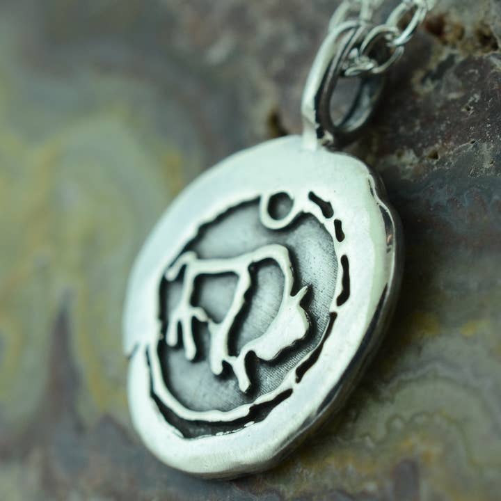 Ciondolo Impression Buffalo in argento 925 per la vendita all'ingrosso da parte di Jewelry by DeCory