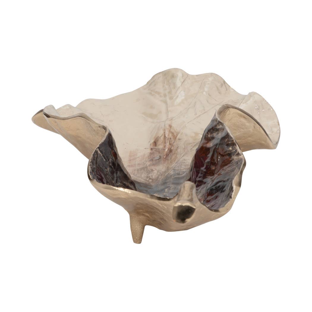 Sagebrook Home - Wholesale Decorative Tray - Multicolor 27 in. Metal Two-Tone Leaf Table Decor6