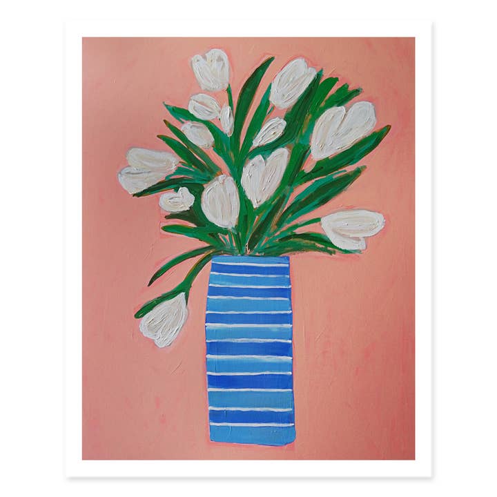 White Tulips Print for wholesale by ALEX'S