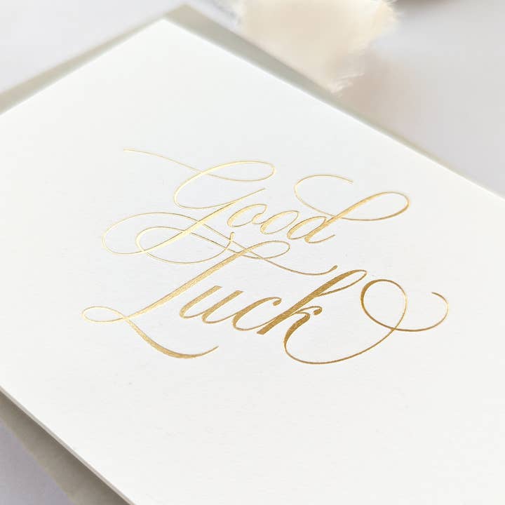 Carte de vœux « Good Luck, Hot Foil » pour la vente par Jennifer Tune