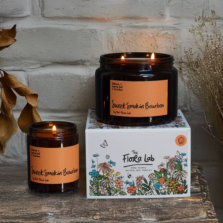 Sweet Smokin' Bourbon Soy Candle | Tobacco Candle |Man Scent for wholesale by The Flora Lab | Hand Poured Natural-Wax Candles