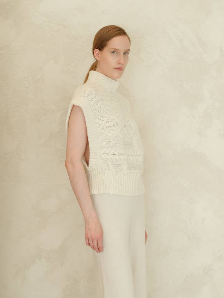 Lèmme - Wholesale Tunic Sweater - Women's - Cashmere Mix Maxi Cable Tunic1