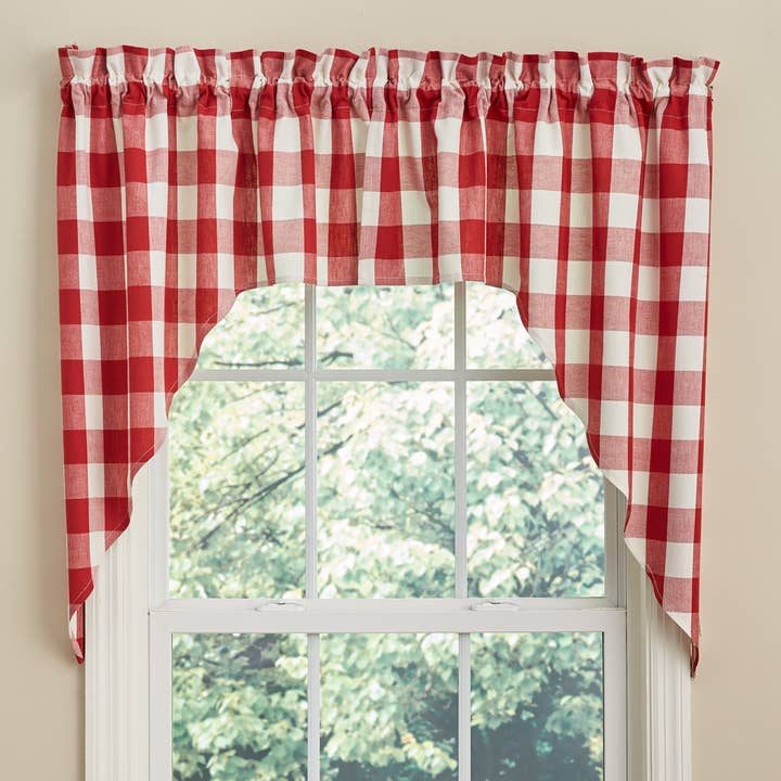 Wicklow Check Swag - 36"L - Rouge & Crème pour la vente par Park Designs
