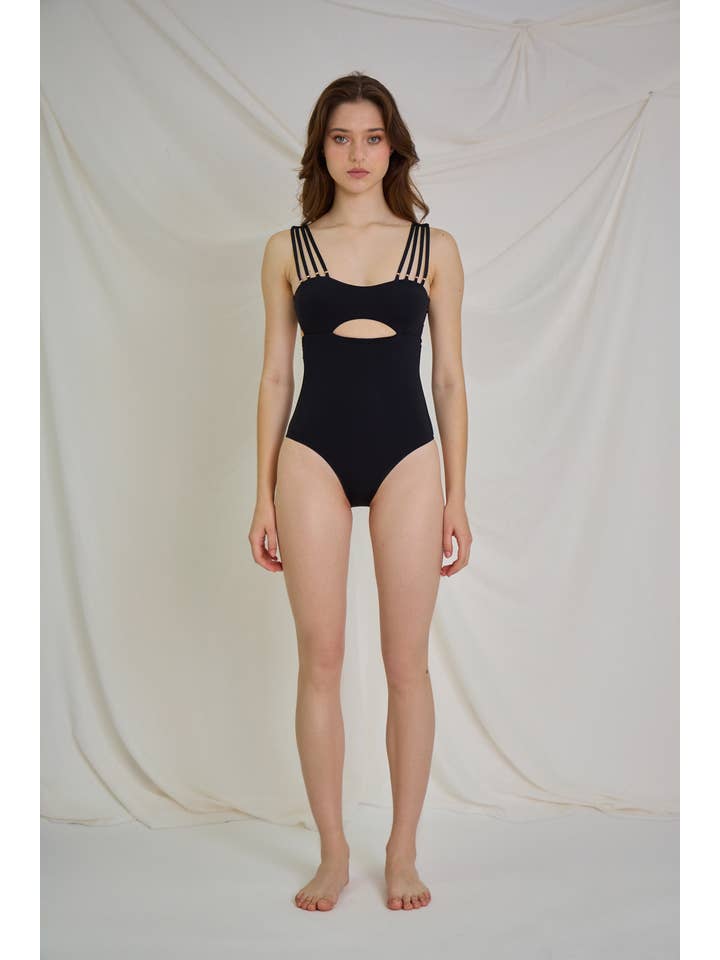 Aulala Paris - Wholesale One Piece Swimsuit - Women's - The Modern Muse One Piece Swimsuit with Wide Beaded Strap