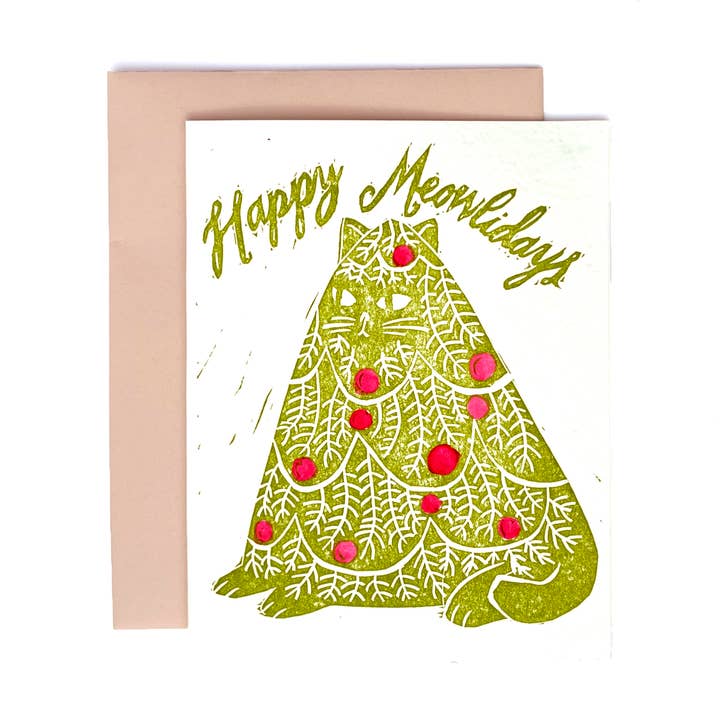 Glad Mjauhelger Letterpress-kort för wholesale av Loaded Hips Press