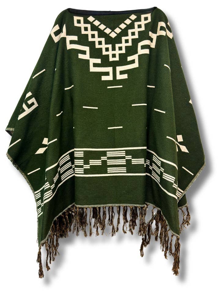 Western Style Cotton Poncho, Design1 for wholesale by El Paso Saddleblanket