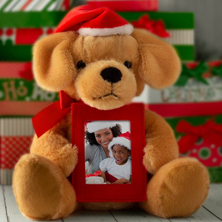 Neil Enterprises - Wholesale Stuffed/Plush Toy - Kids & Baby - Santa Dog Stuffed Plush with Picture Frame