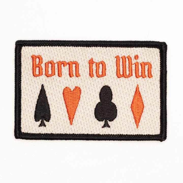 Molly Illustration - Wholesale Patch - Born to Win Vintage Style Embroidered Iron On Patch